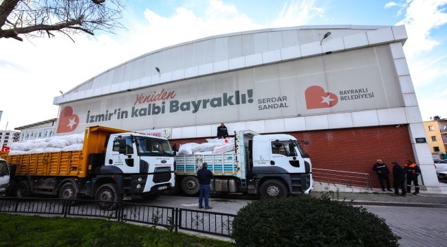 Bayraklı'da büyük deprem dayanışması 